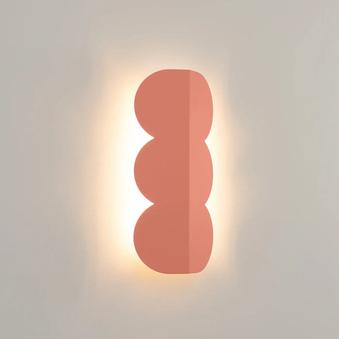 Applique murale BISCUIT pêche allumée, halo sur le mur