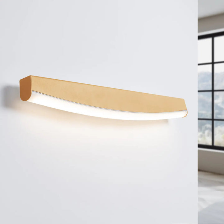 Applique murale gold finie luminaire à led avec design incurvé moderne et éclairage intégré trois couleurs 4000k or