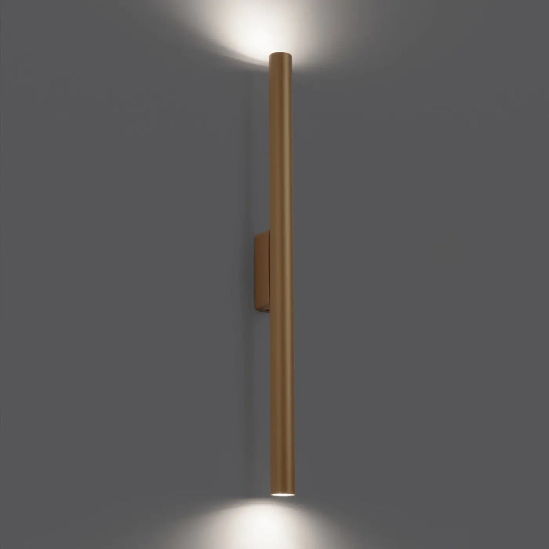 Applique murale pastelo 2 or en design moderne cylindrique doré pour éclairage intérieur élégant série pastelo