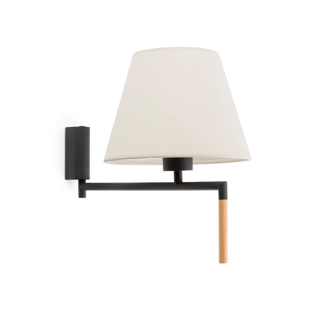 Applique murale Ron gris foncé et abat-jour beige de Faro Barcelona
