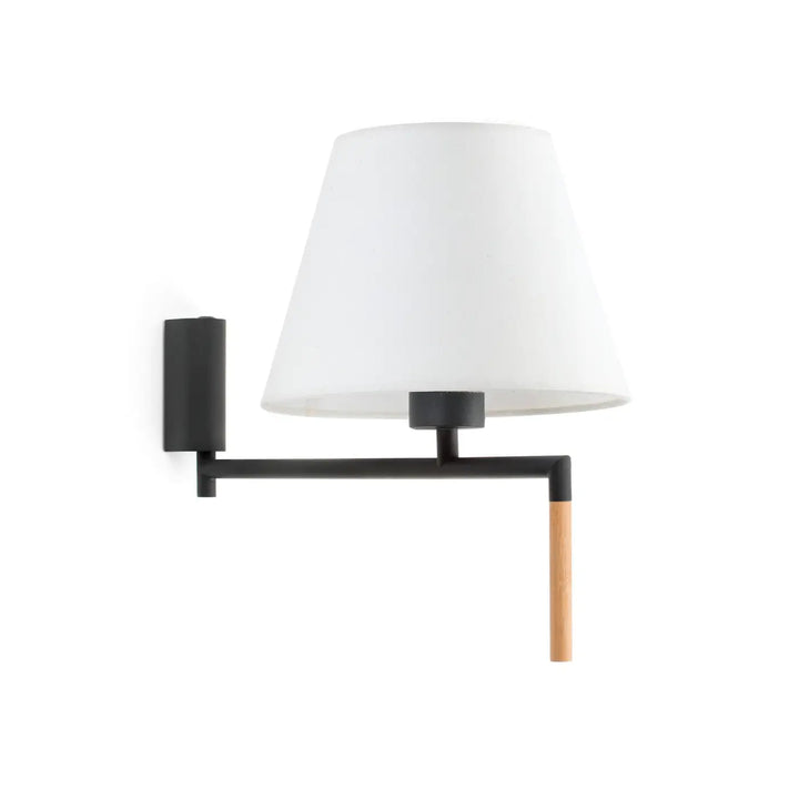 Applique murale Ron gris foncé et abat-jour blanc de Faro Barcelona