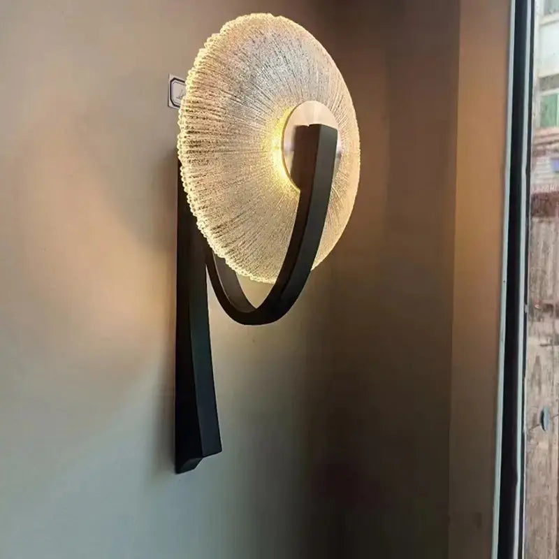 Applique Murale Originale Au Style Rétro Verre Noir