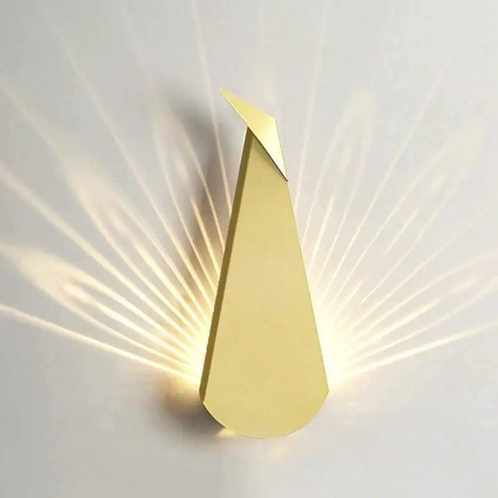 Applique Murale Paon en Aluminium Noir ou Doré