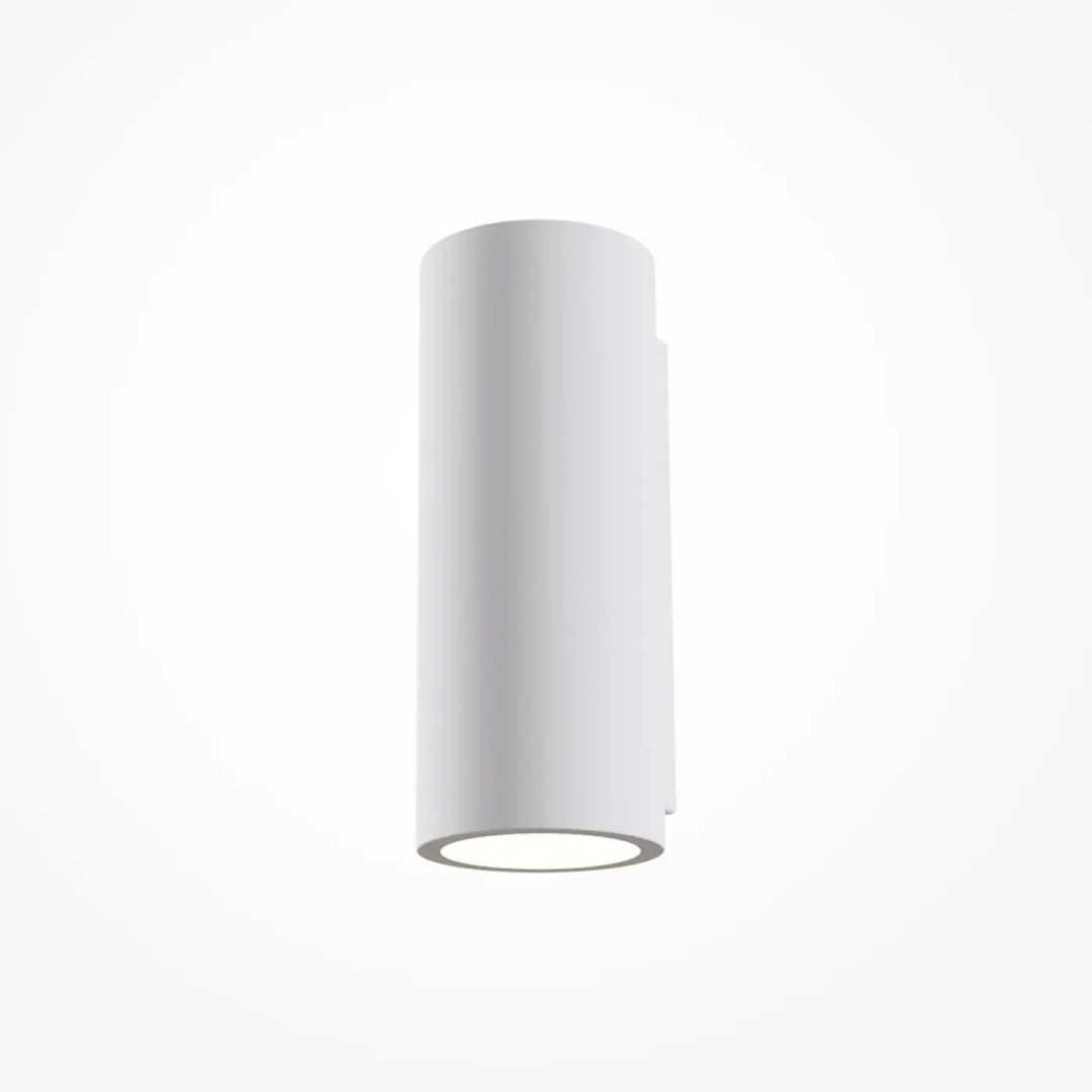 Applique murale parma en plâtre blanc avec design minimaliste cylindrique blanc à led mural moderne