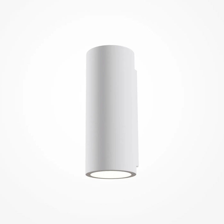 Applique murale parma en plâtre blanc avec design minimaliste cylindrique blanc à led mural moderne
