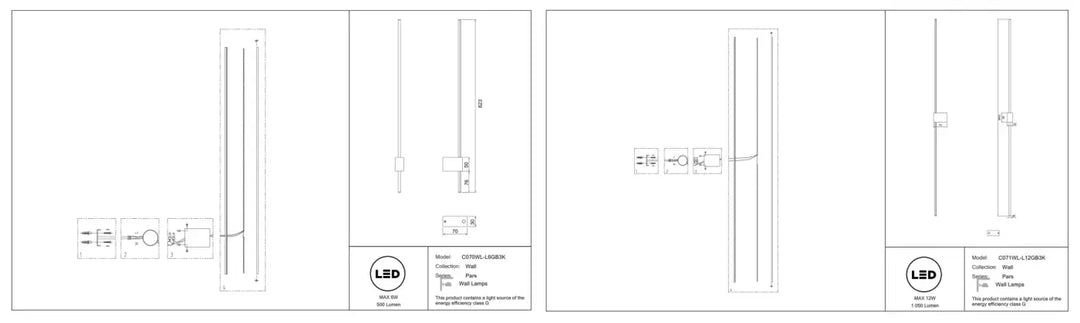 Applique murale pars avec tige lumineuse verticale en acier doré et éclairage led blanc chaud finition blanc cassé