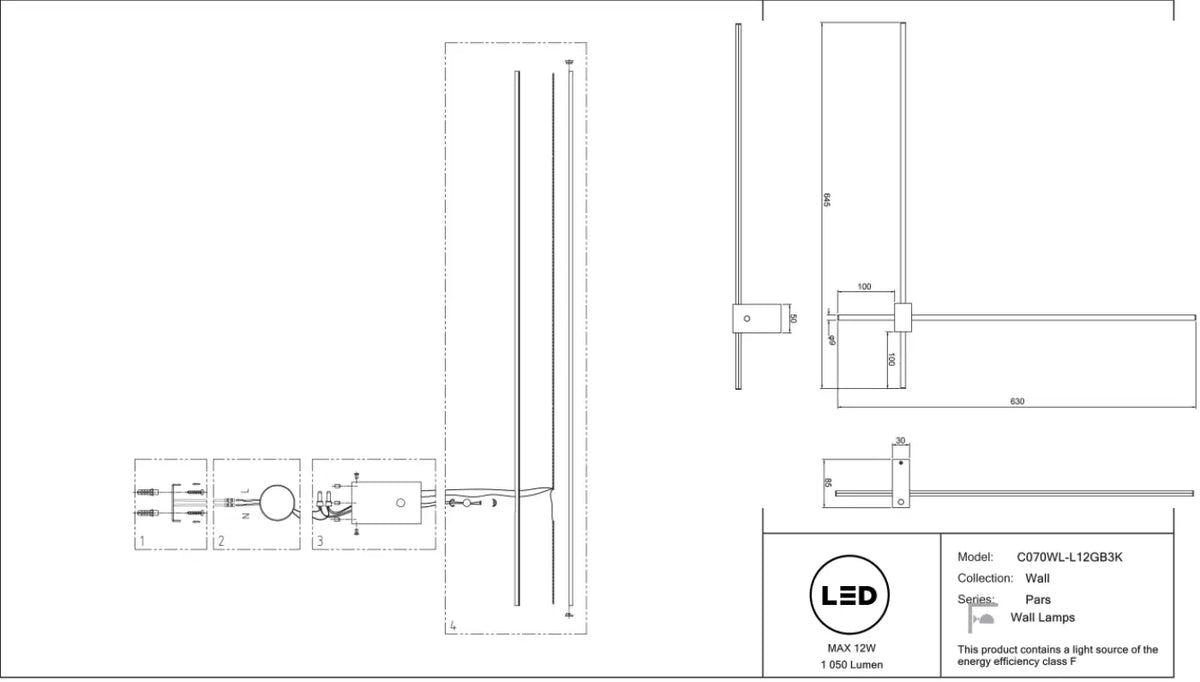 Schéma d'installation du luminaire