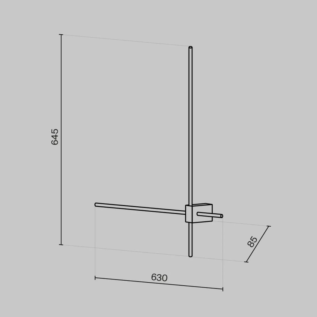 Applique murale pars en tiges lumineuses minimaliste en métal avec finition sleek et dimensions précises