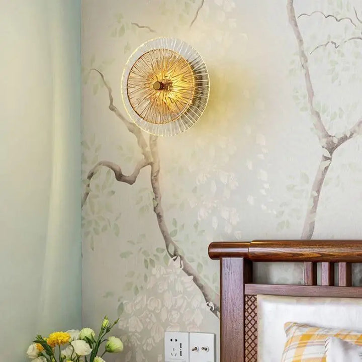 Applique Murale Pate De Verre En Aluminium Doré