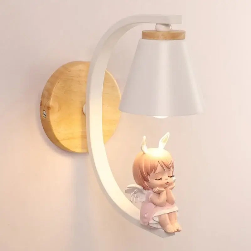 Applique murale avec petite fée rose pour chambre de fille


