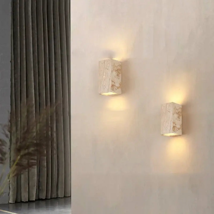 Applique murale en pierre naturelle en travertin au style minimaliste