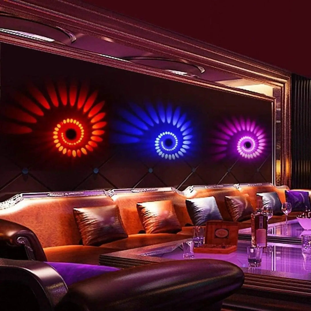 Applique Murale RGB en Aluminium Spirale Multicolore