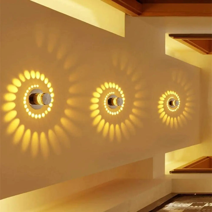 Applique Murale RGB en Aluminium Spirale Multicolore