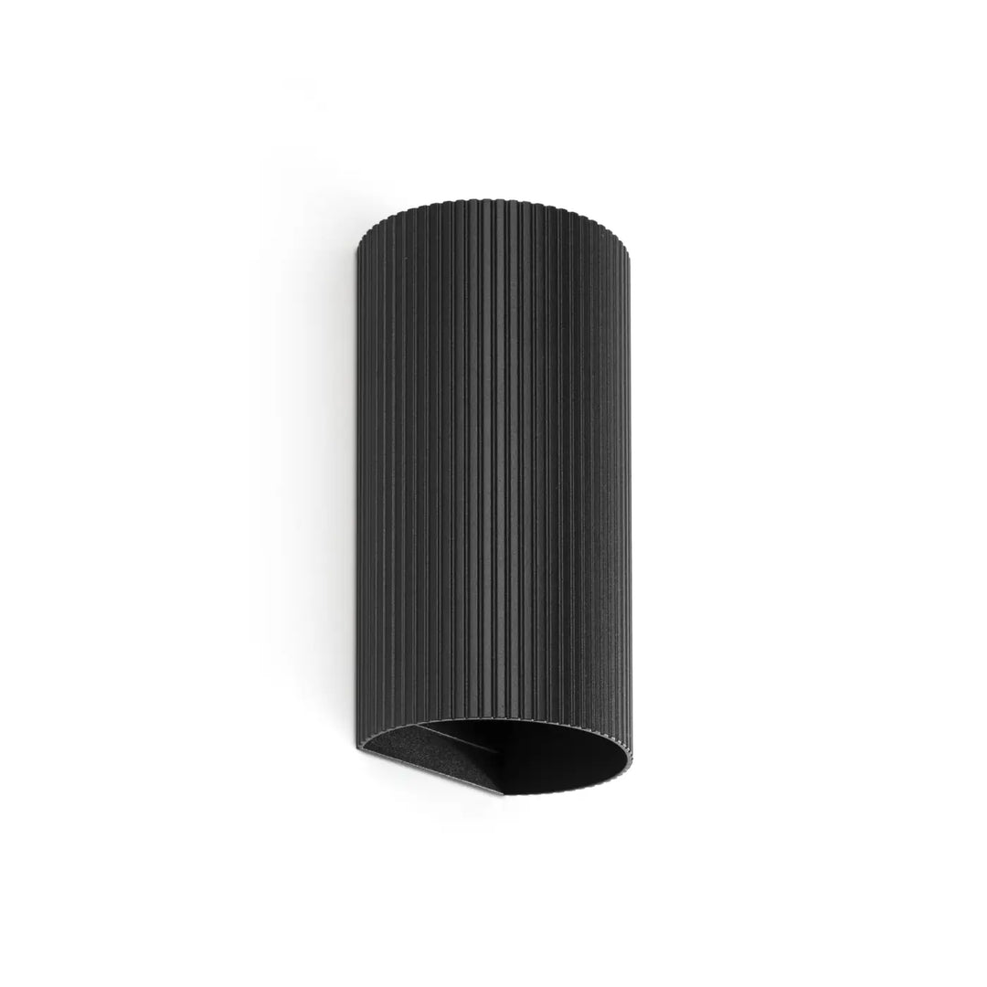Applique murale Sole 2 lumières noire cannelée