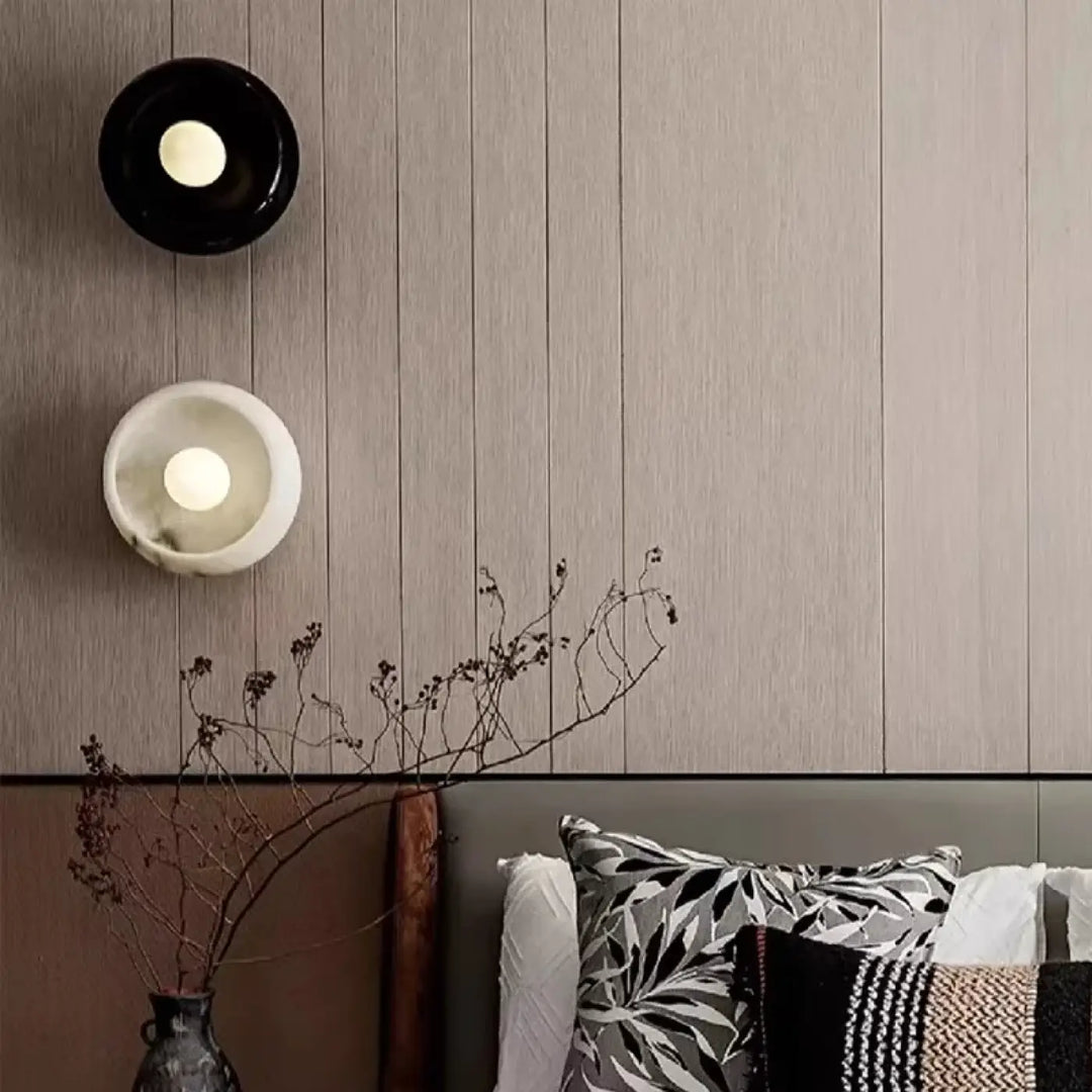 Applique murale ronde en pierre naturelle colorée LED
