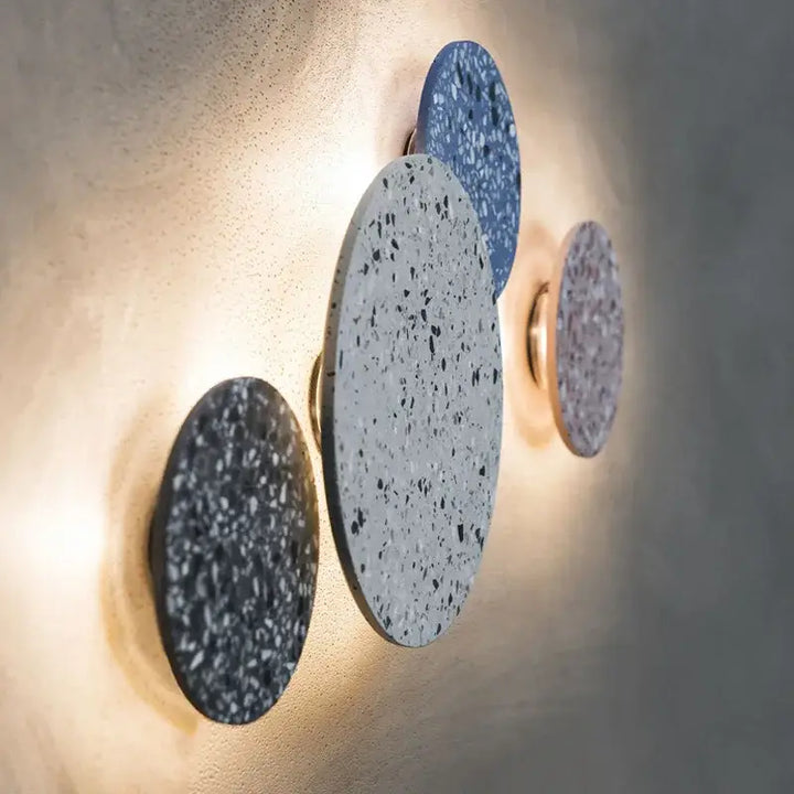 Applique murale ronde terrazzo coloré avec éclairage led moderne

