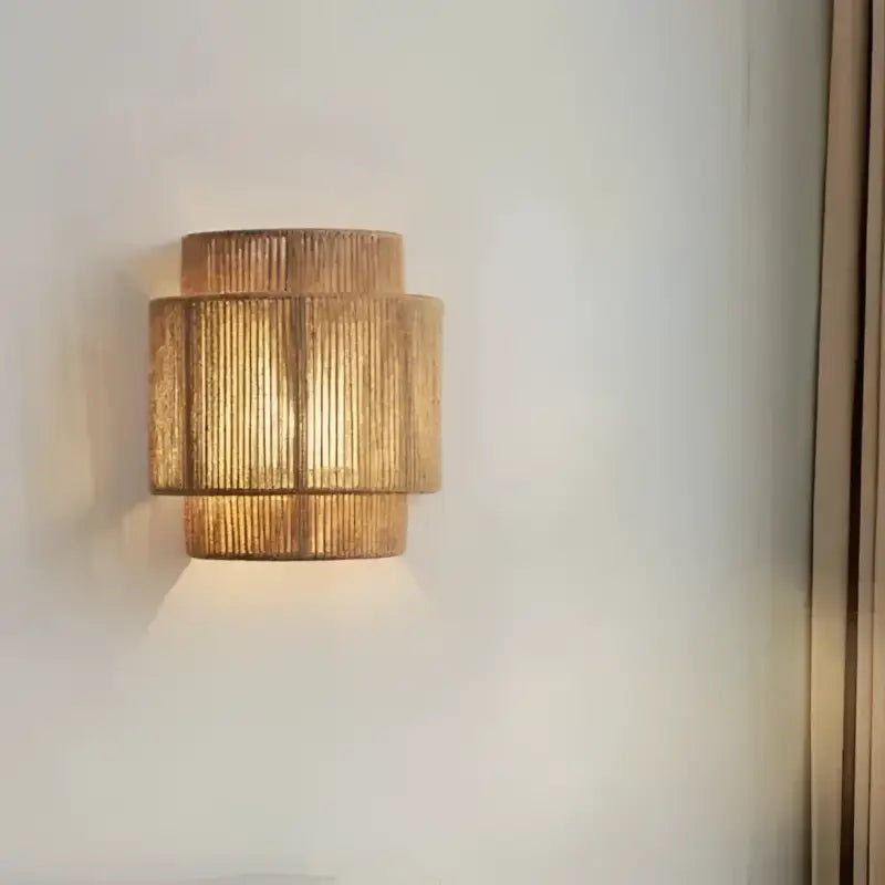 Applique Murale En Rotin Au Style Naturel Courbes Beige