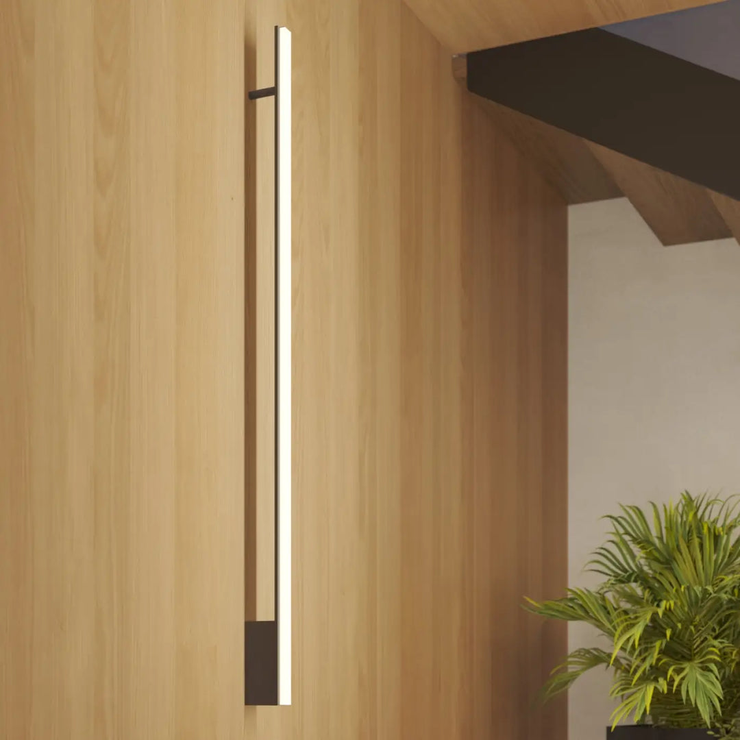 Applique murale lagom 120 rouge ocre design minimaliste avec led vertical noir finition excellente collection lagom allie