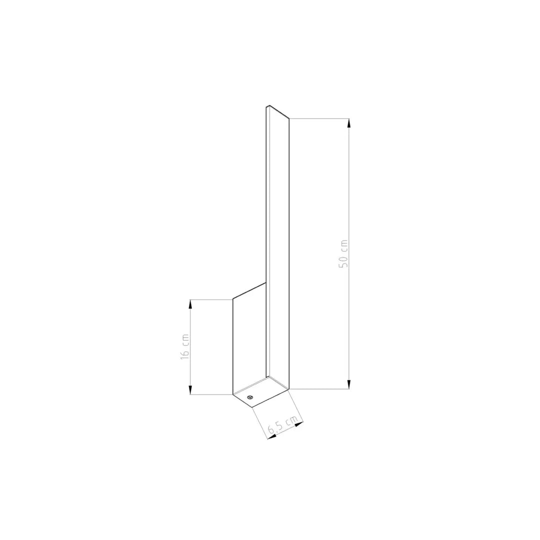 Applique murale lahti 50 led 3000k rouge ocre avec module led intégré et boîtier allongé en métal noir minimaliste