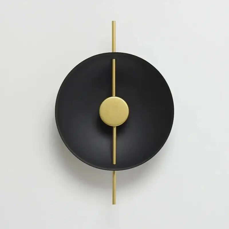 Applique Murale Sculpturale Effet Cible Noir Et Laiton

