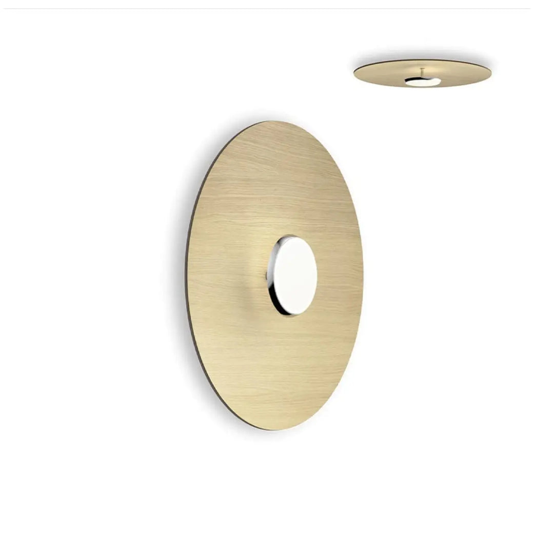 Applique murale Sky Dome, abat-jour en chêne, 61 cm