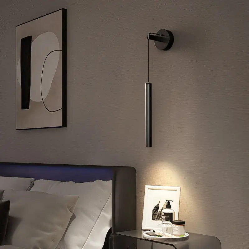 Applique Murale Suspendue Chambre Cylindre Or Élégant