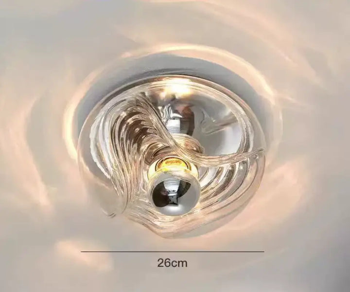 Applique Murale Transparente En Verre Soufflé Gris Élégante