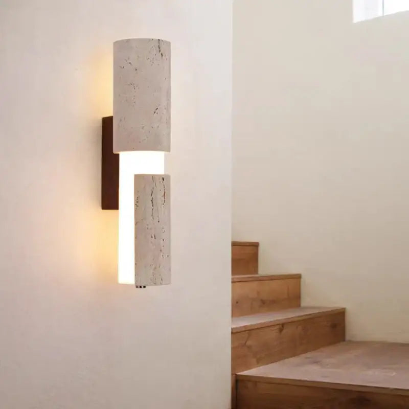 Applique murale travertin moderne éclairage haut et bas