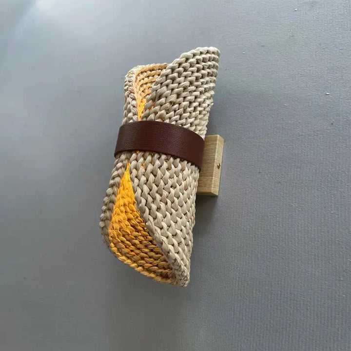 Applique murale tressée naturelle design bohème en rotin