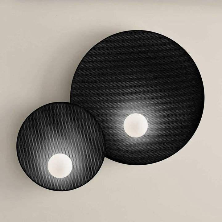 Applique murale Trip Double noire, vue de face #couleur_noir