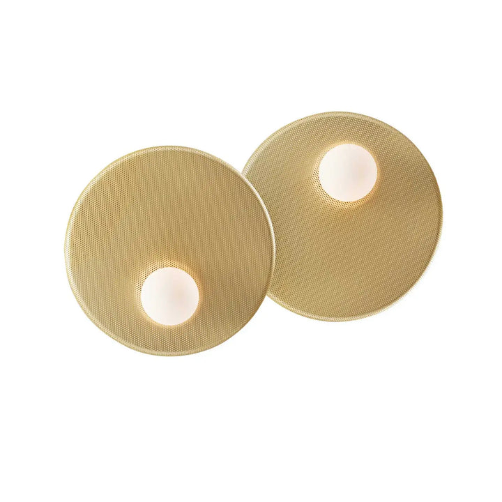 Applique Trip Double en aluminium et acier doré #couleur_dore