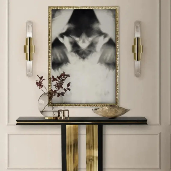 Applique Murale Tube Verre Aluminium Doré Élégante