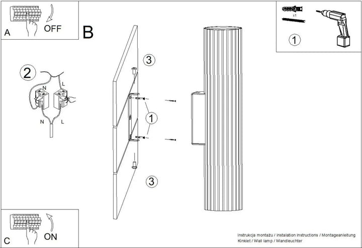 Aplique de pared LED IVAR ultramar 4000K