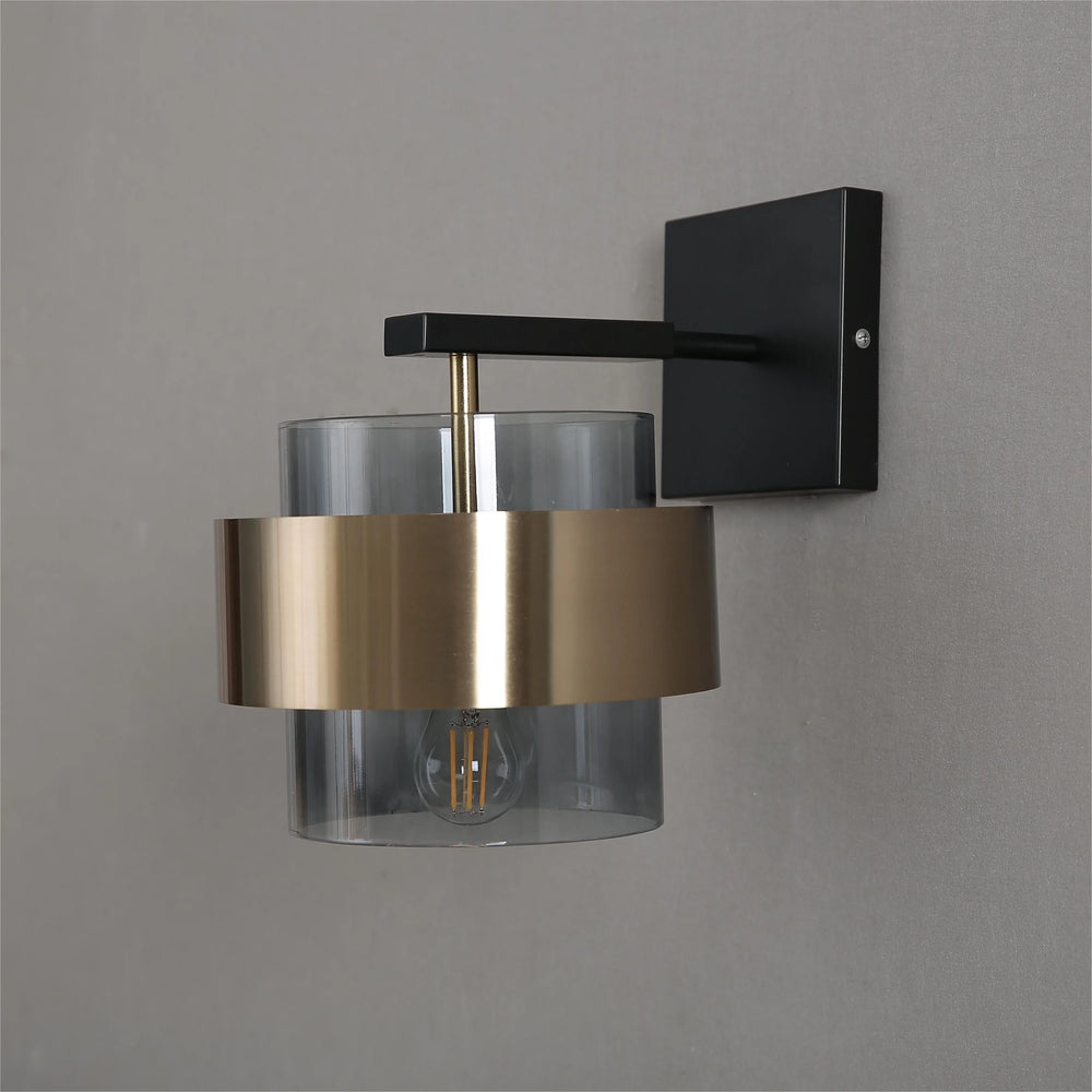 Applique murale en verre orné de laiton luxe et éclatant