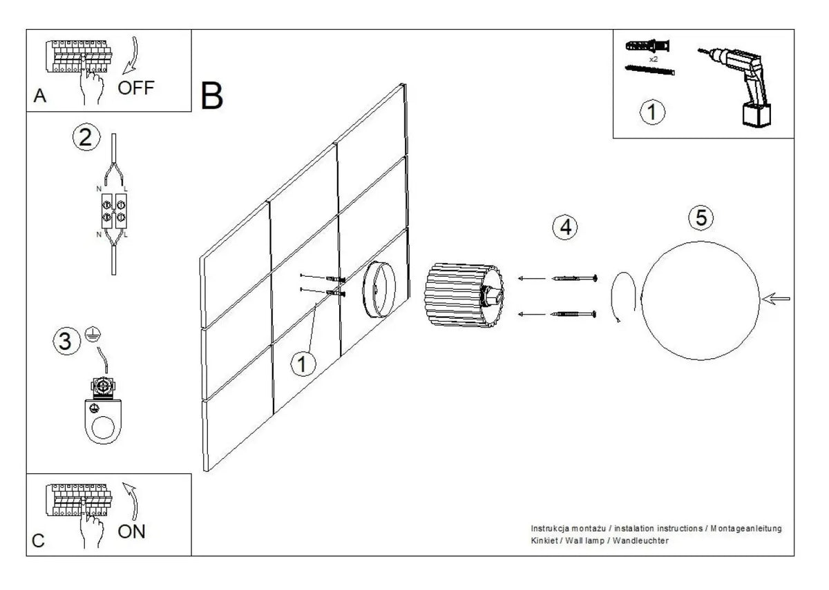 Schéma d'installation du luminaire