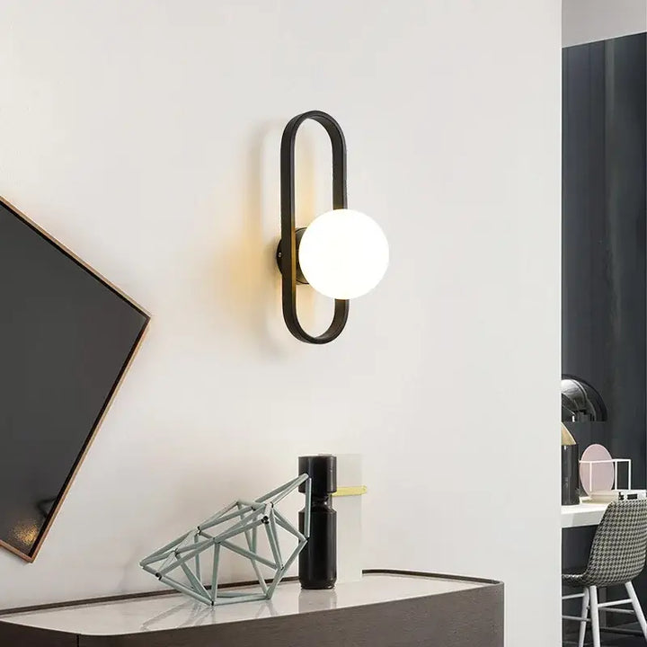 Applique Murale Minimaliste À LED Ovale Avec Boule