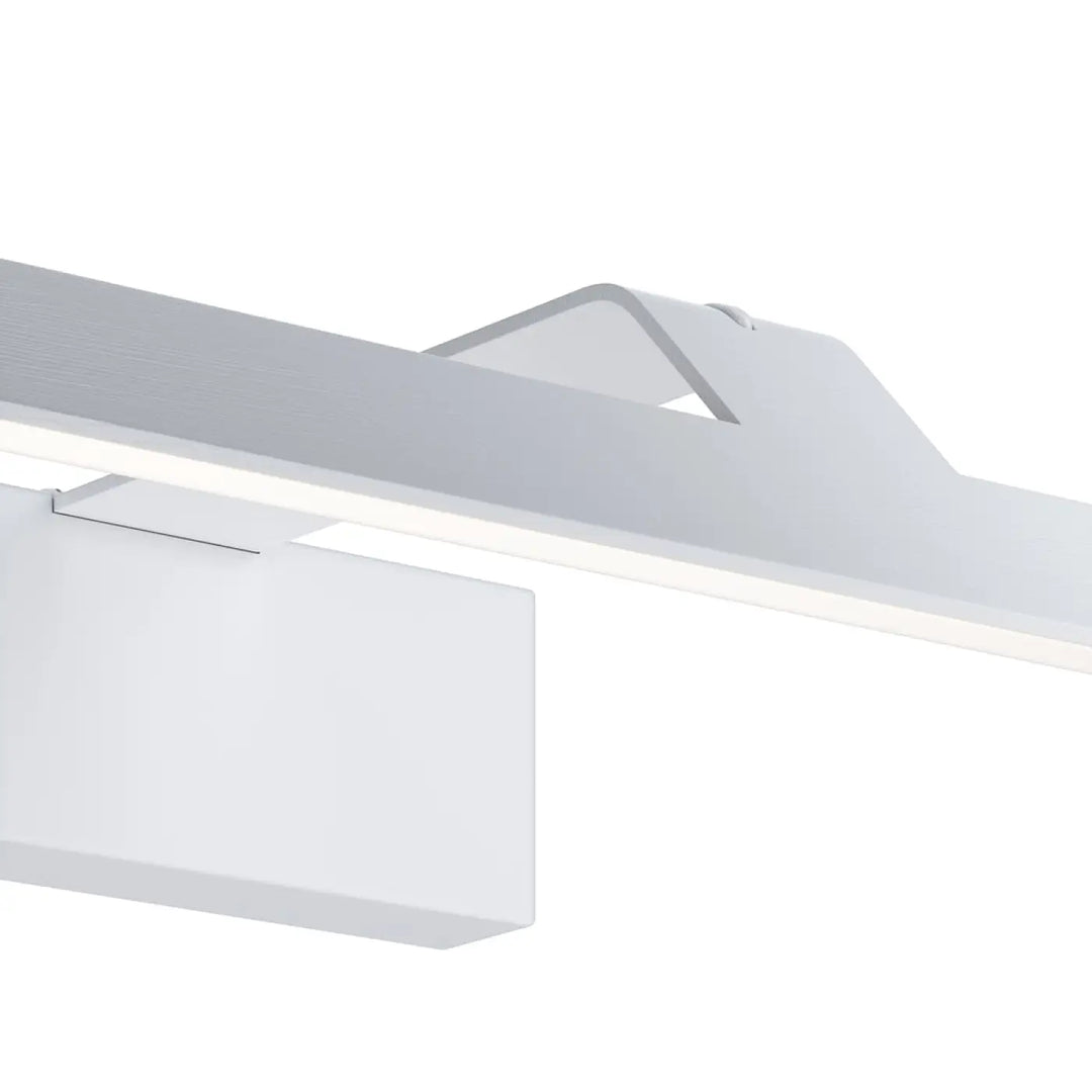 Applique murale decart en métal noir avec lumière neutre et bande led blanche moderne au-dessus d’un tableau