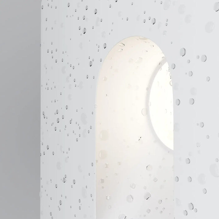 Applique extérieure led blanche chaude avec verre incurvé givré et gouttes pour balise escalier via urbana