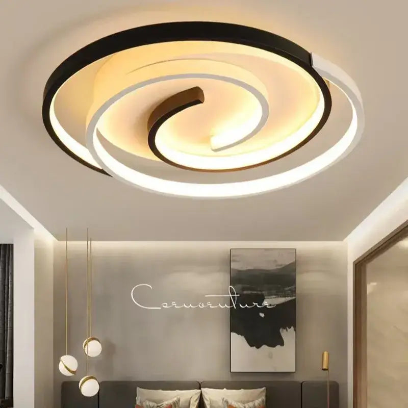 Plafonnier led moderne forme spirale design élégant chic