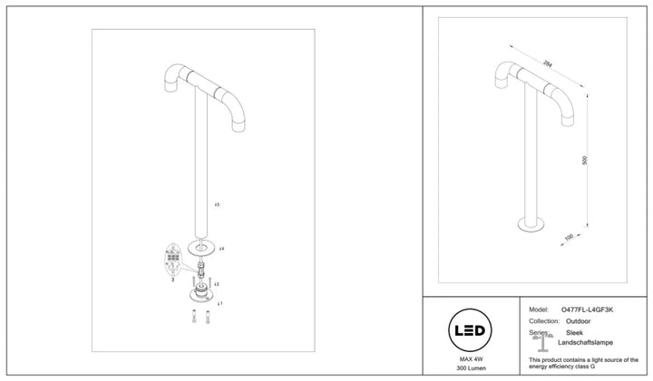 Borne extérieure led en aluminium noir avec design courbé et esthétique moderne minimaliste pour usage extérieur