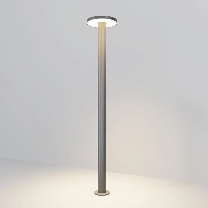 Borne extérieure led en acier gris anthracite avec indice ip65 et lumière circulaire douce modèle champignon walld