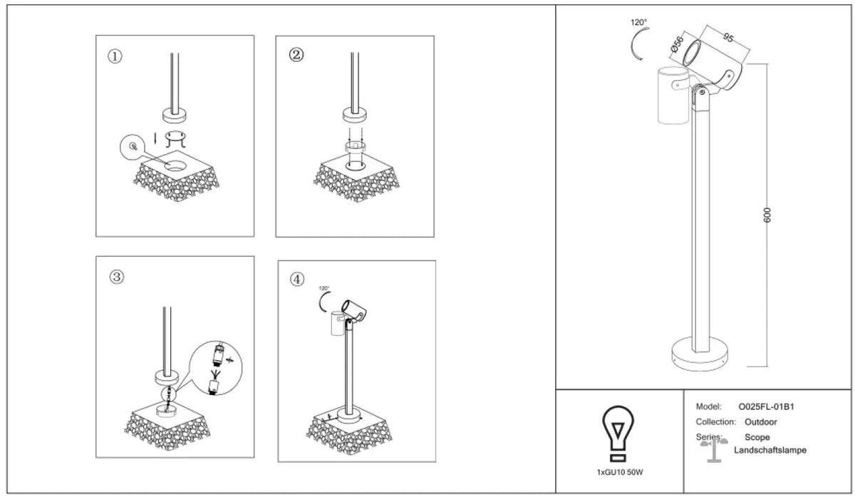Schéma d'installation du luminaire
