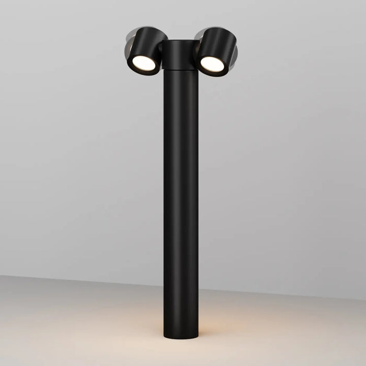 Borne extérieure wall street projecteur cylindrique noir avec deux têtes réglables et lumineuses pour extérieur