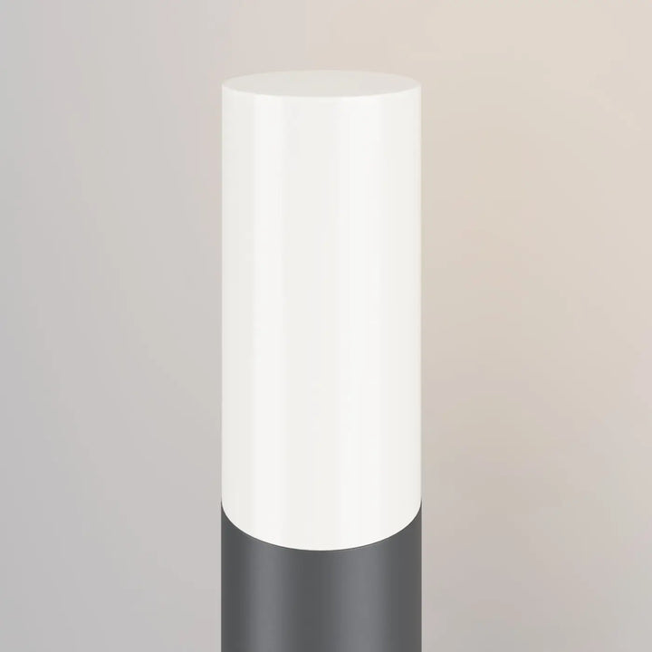 Borne extérieure willis colonne fine moderne avec partie supérieure blanche brillante et base mate gris foncé