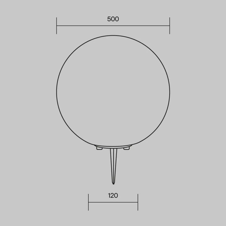 Luminaire extérieur erda boule lumineuse sphère opaline diamètre 500 mm avec tige métallique pour lumière douce en jardin