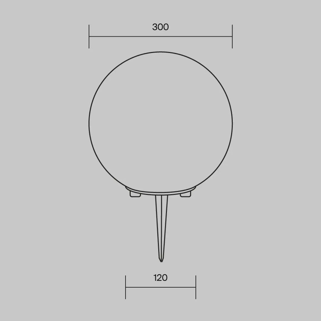 Luminaire extérieur erda boule lumineuse sphère opaline 300mm diamètre lumière douce sur tige métal pour jardin
