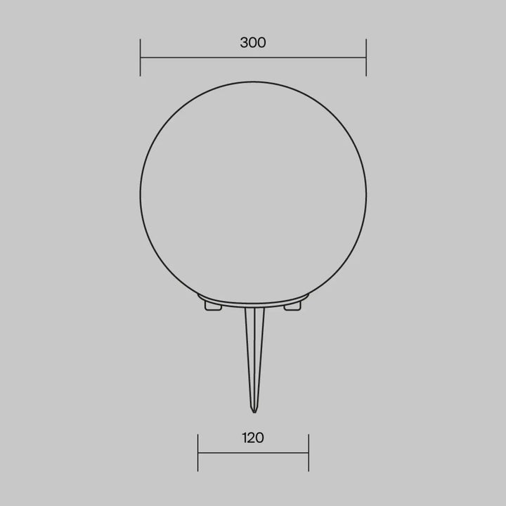 Luminaire extérieur erda boule lumineuse sphère opaline 300mm diamètre lumière douce sur tige métal pour jardin
