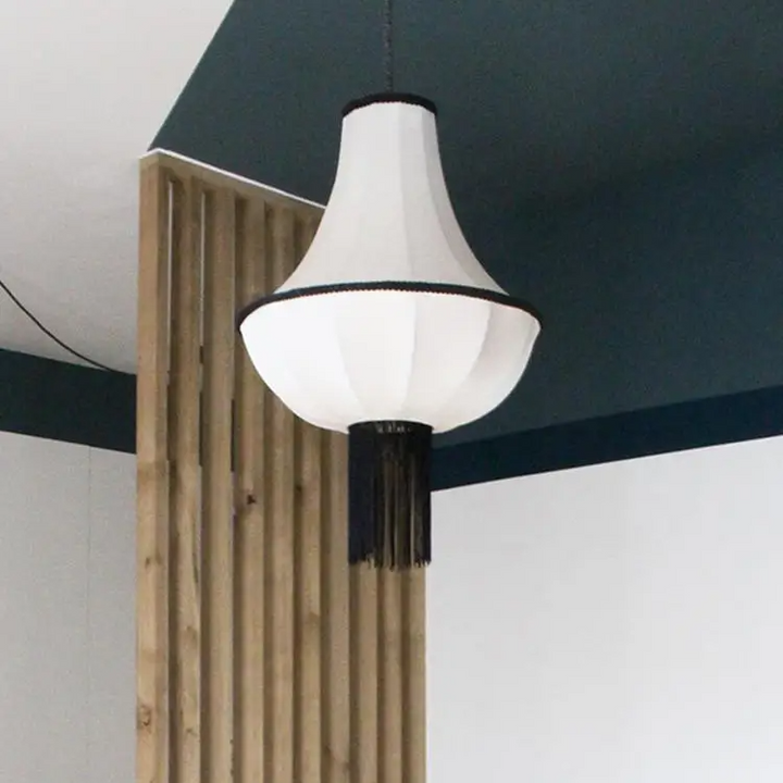 Lámpara colgante de tela francesa para techo, estilo vintage, para vestíbulo de hotel, lámpara colgante estilo Wabi Sabi para dormitorio, loft, decoración de habitación