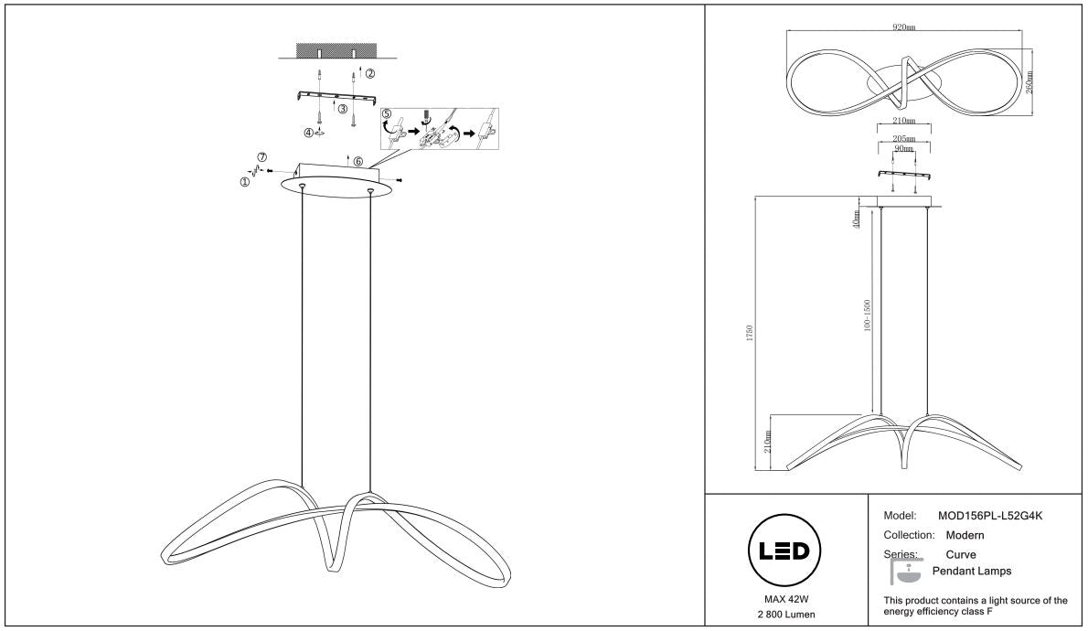 Schéma d'installation du luminaire