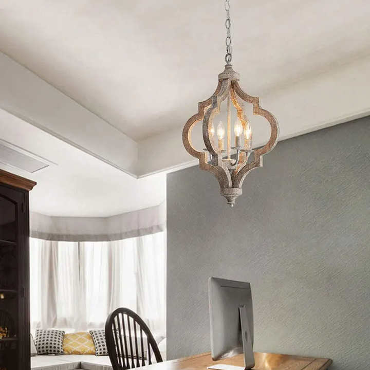 Lámparas colgantes de madera maciza estilo americano rural francés, creativas, para sala de estar, comedor, dormitorio, candelabro de hierro con personalidad